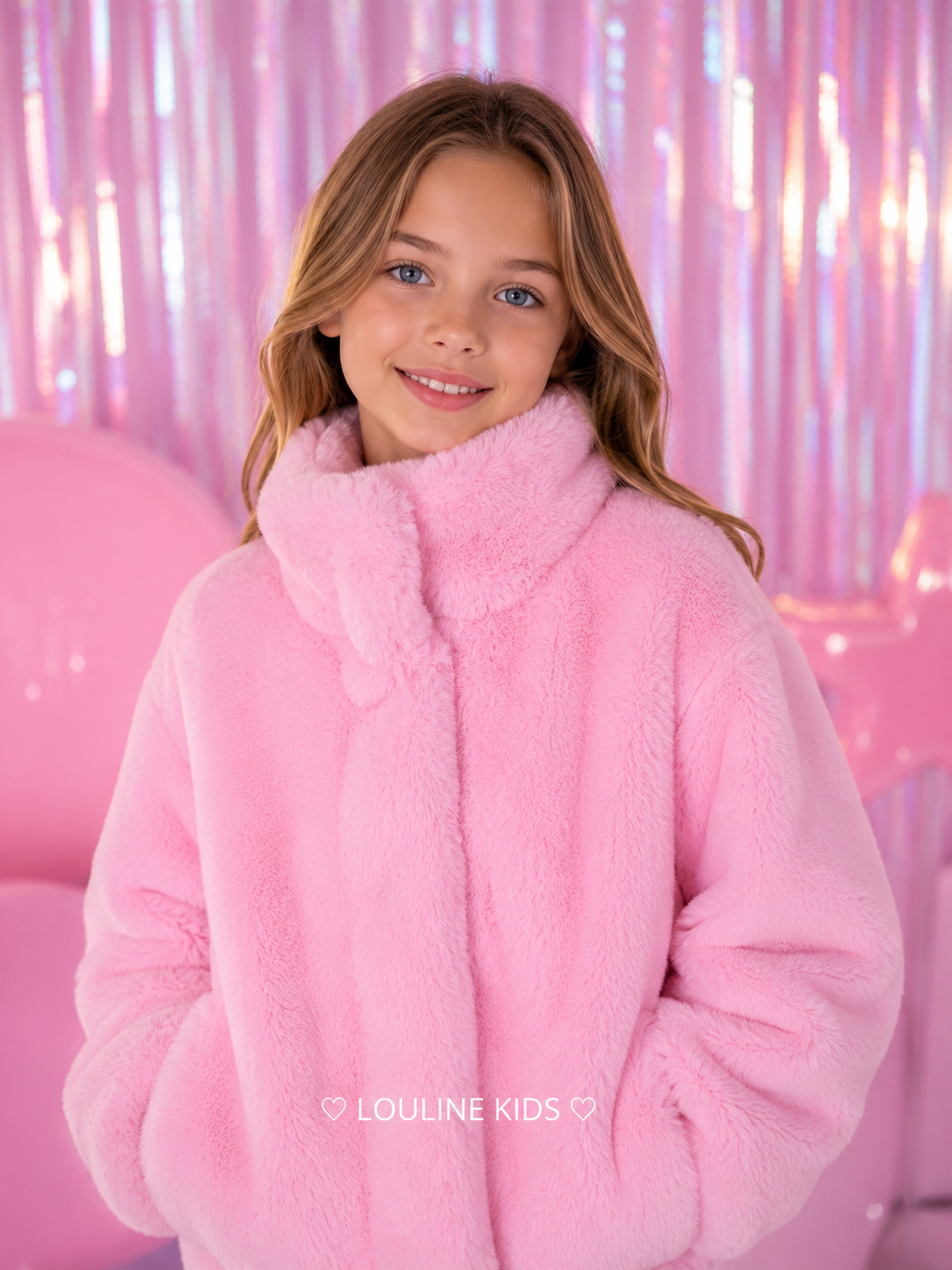 Billieblush - Manteau en polaire duveteuse backprint