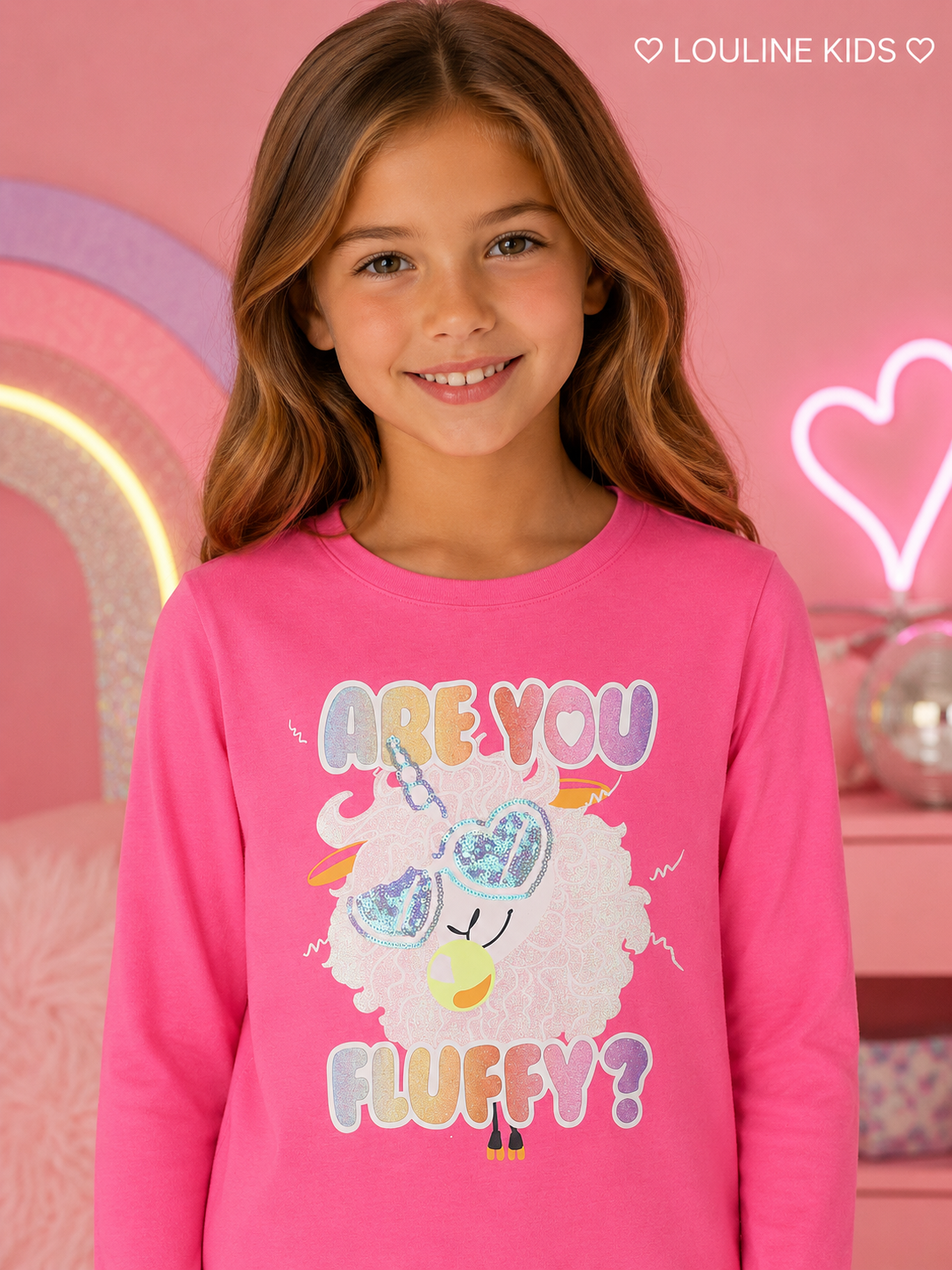 Billieblush - T-shirt fuchsia sequins & paillettes  "Fluffy"
