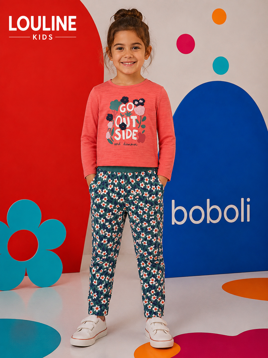 Boboli - Pantalon vert fleuri