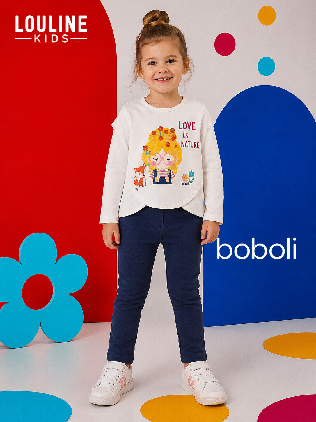 Boboli - T-shirt offwhite " Love is Nature "
