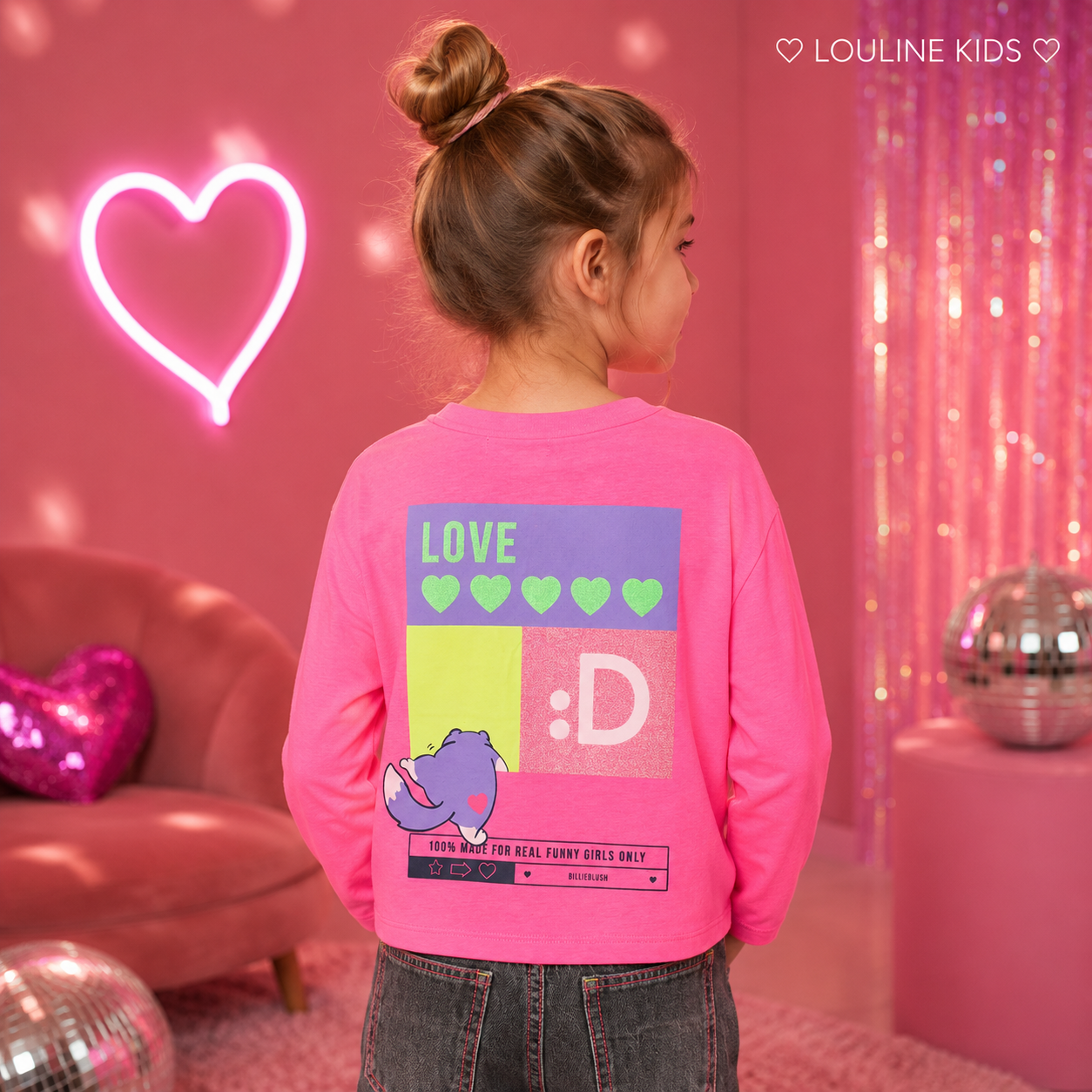 Billieblush - T-shirt fuchsia backprint