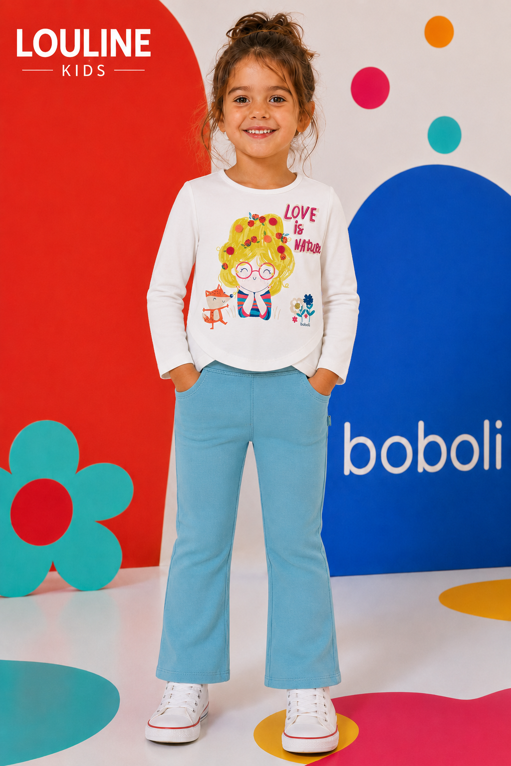 Boboli - T-shirt offwhite " Love is Nature "