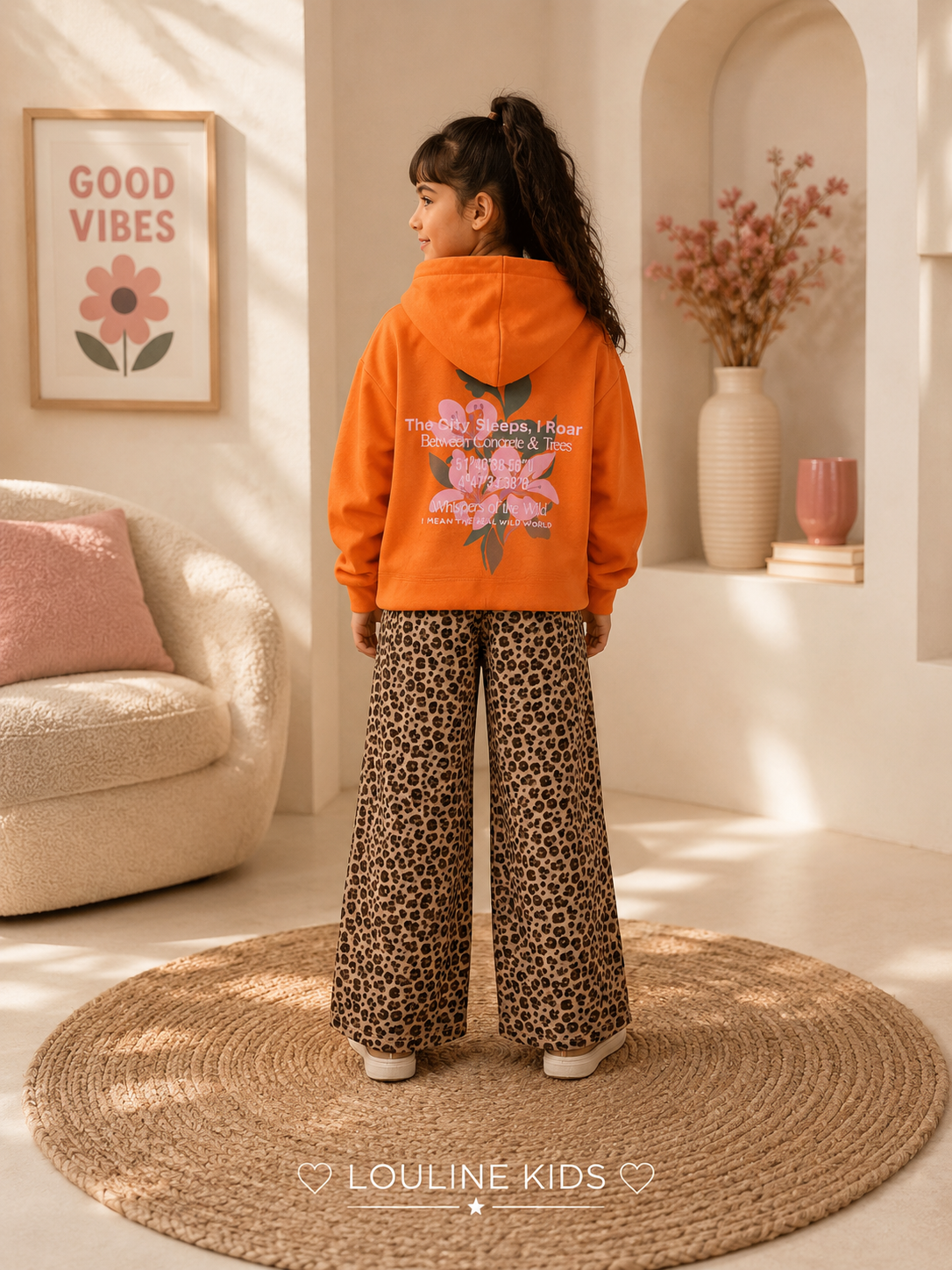 QPI - Sweat à capuche backprint Fiore