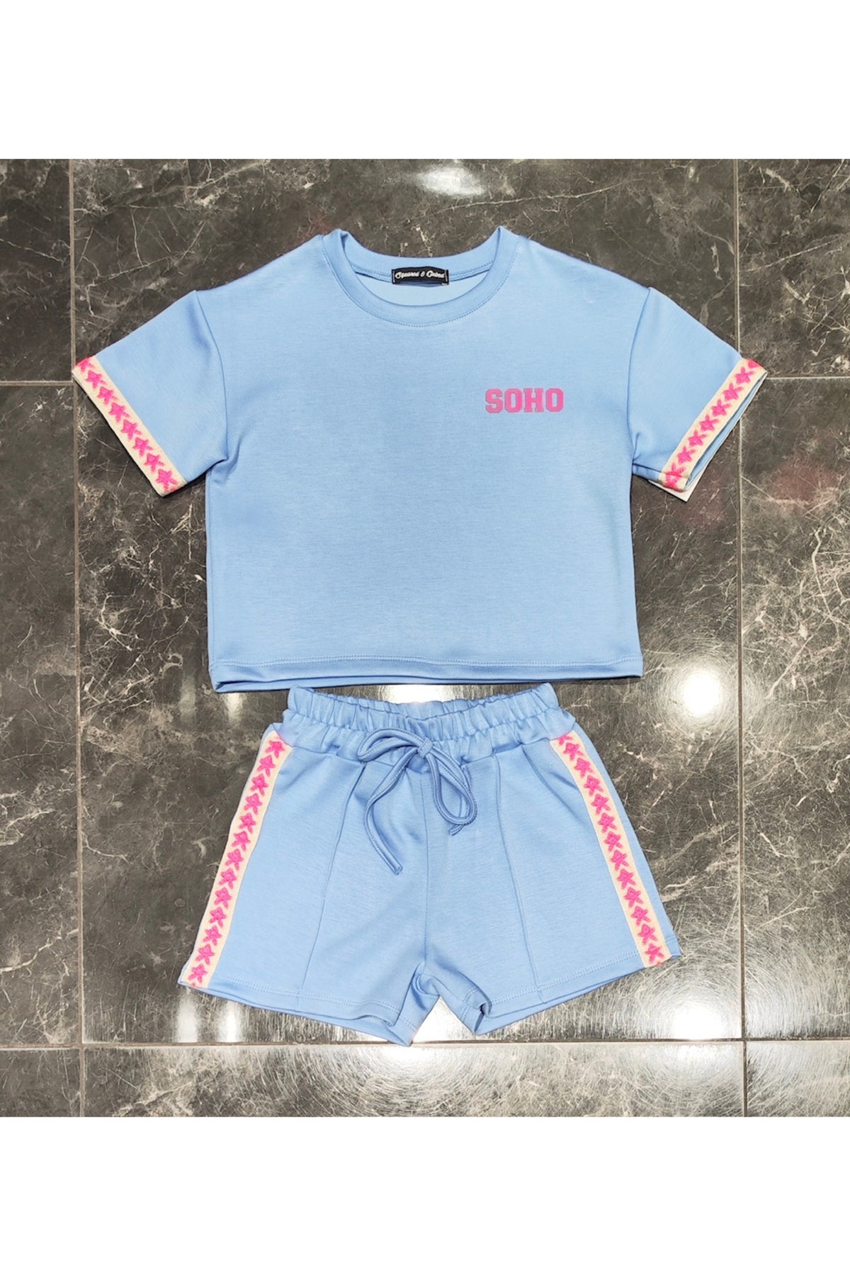 Sweat courte manche & Short bleu SOHO