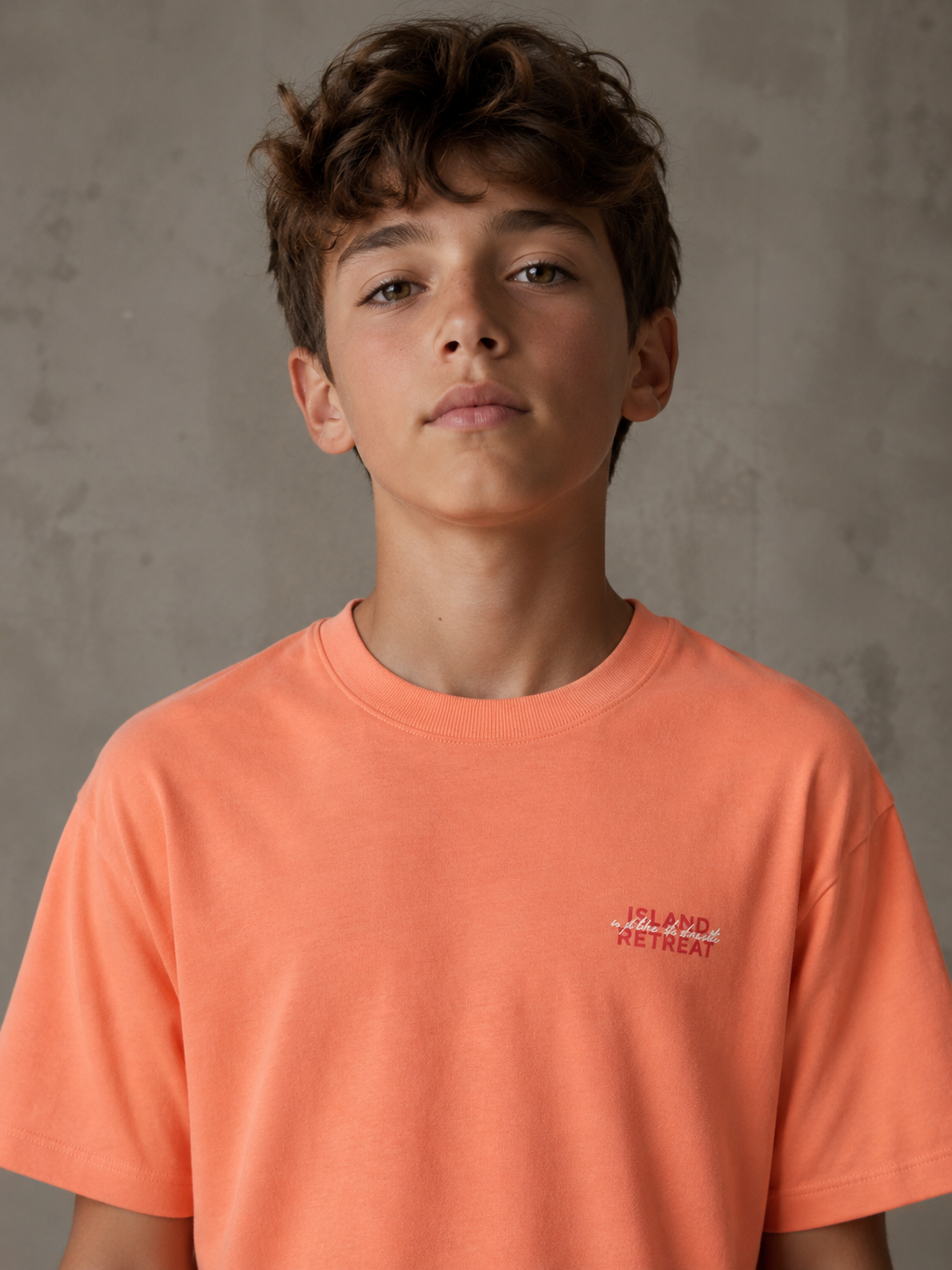Jack & Jones - JO ETERNA T-shirt met persimmonprint op de achterkant