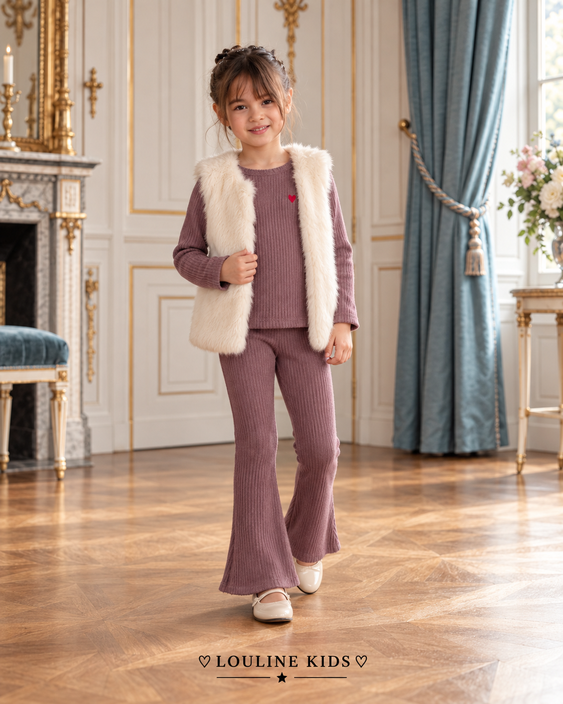 Jubel – ärmellose Weste aus cremefarbenem Kunstfell „Daily Princess“.