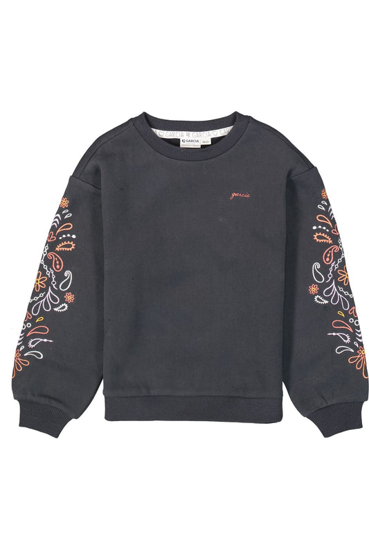 Garcia - Dunkelgrau & Stickerei Sweatshirt