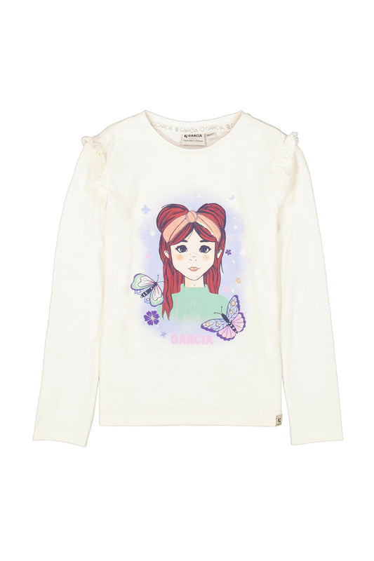 Garcia - T-shirt girl warm white
