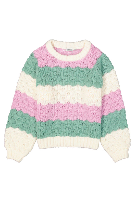 Garcia - Pull en maille lilac rose