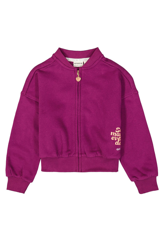 Garcia - Cardigan zippé backprint plum purple