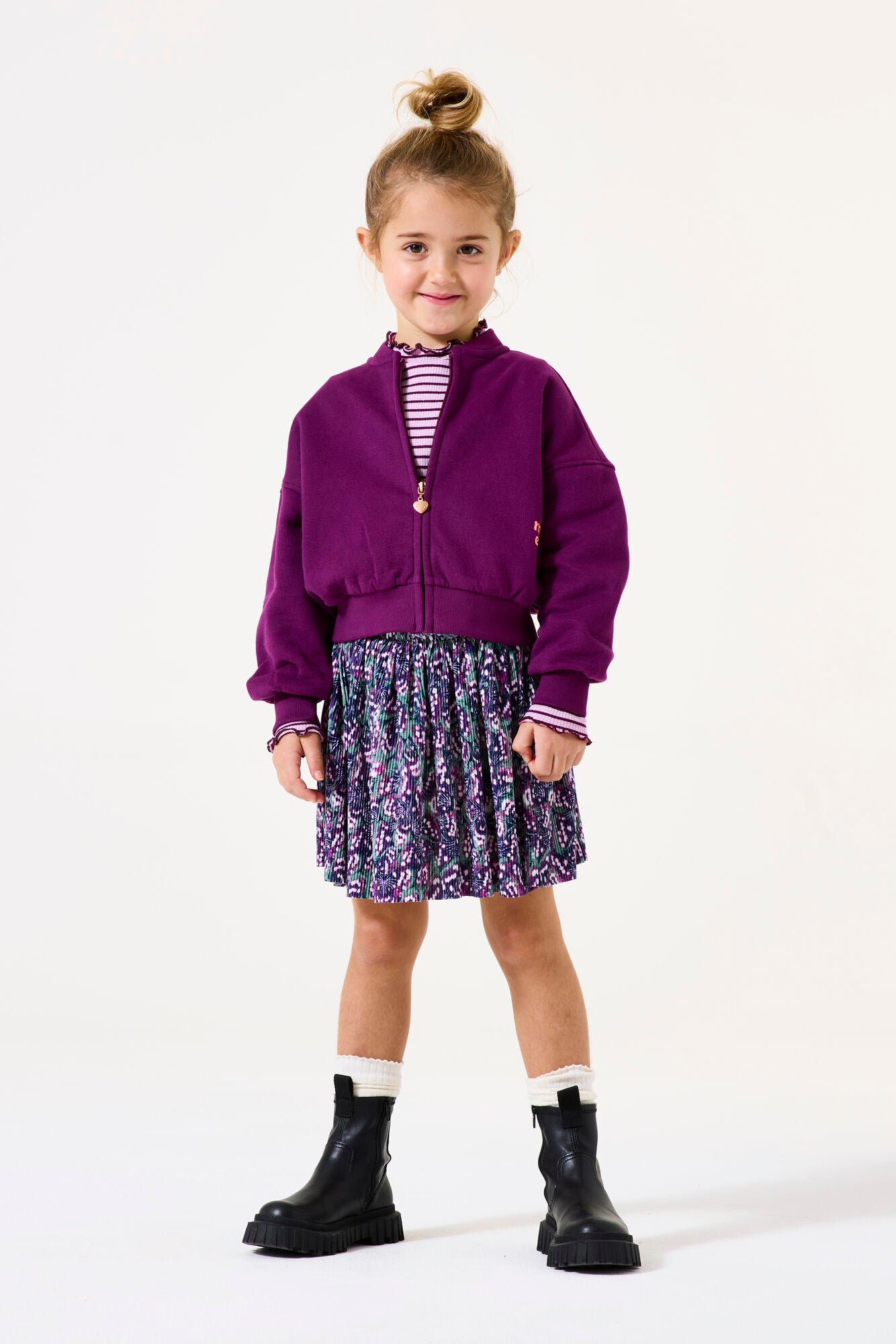 Garcia - Cardigan zippé backprint plum purple