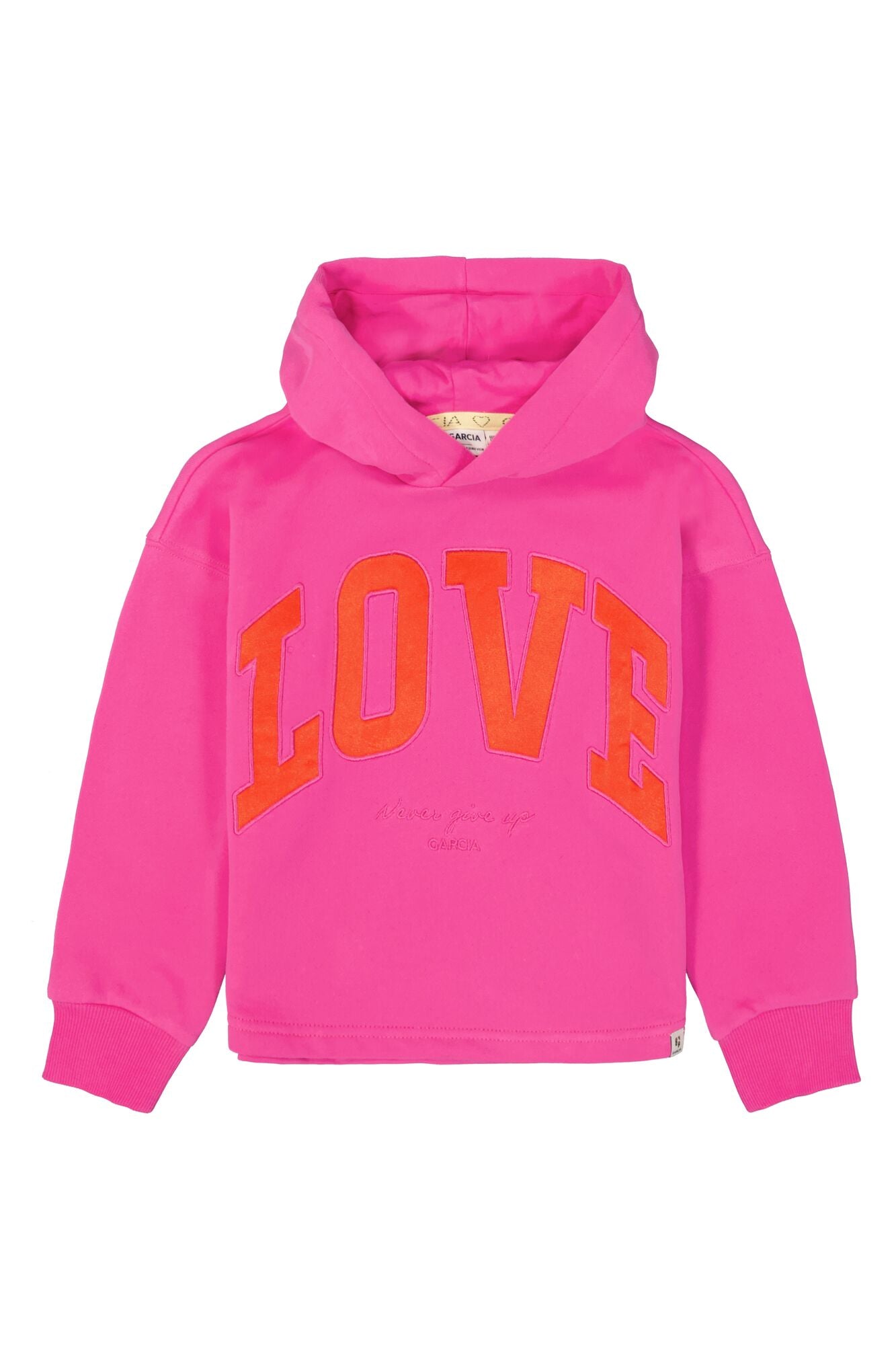 Garcia - Sweat à capuche "Love" rose-violet