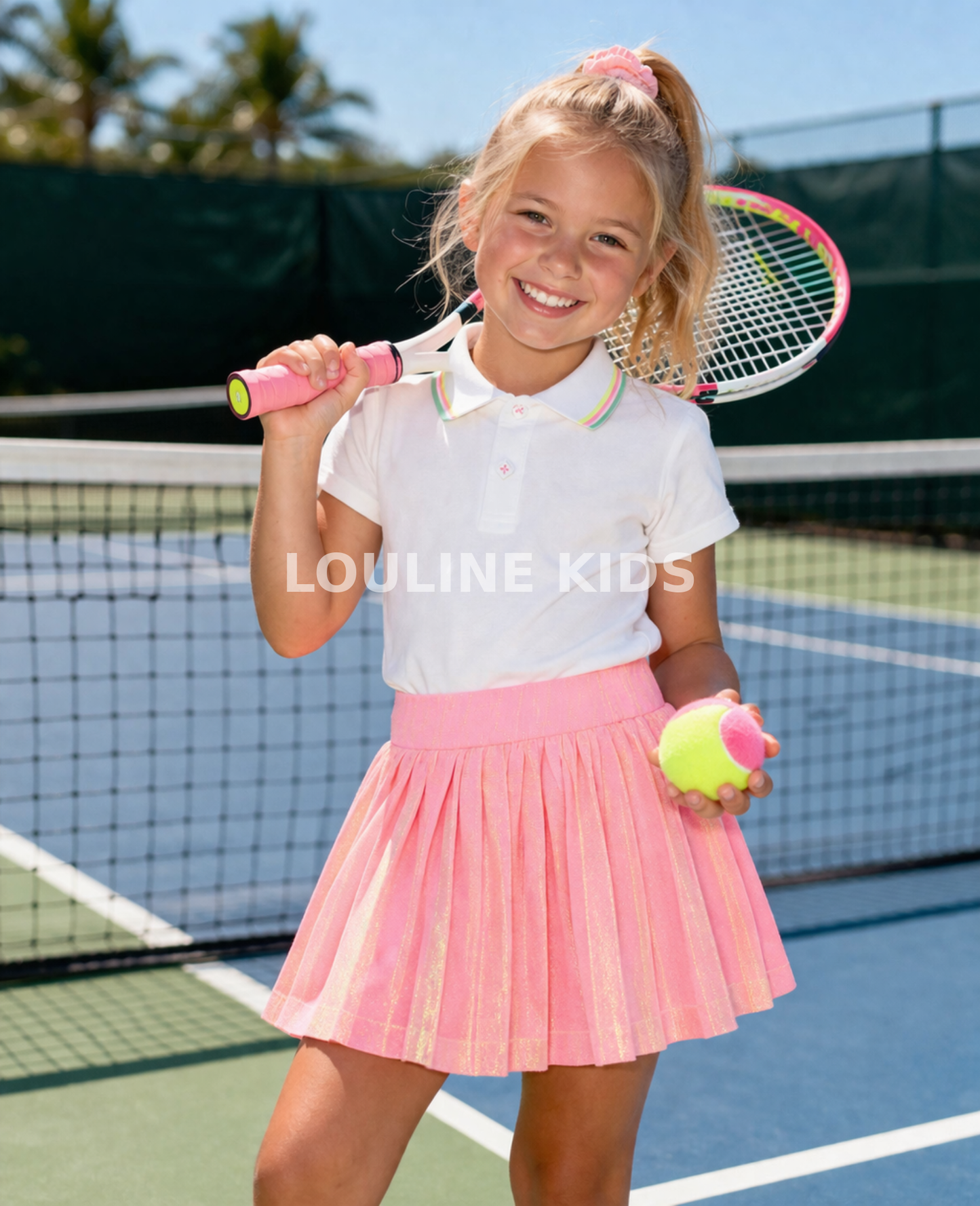Billieblush - Robe bi-matière polo blanche