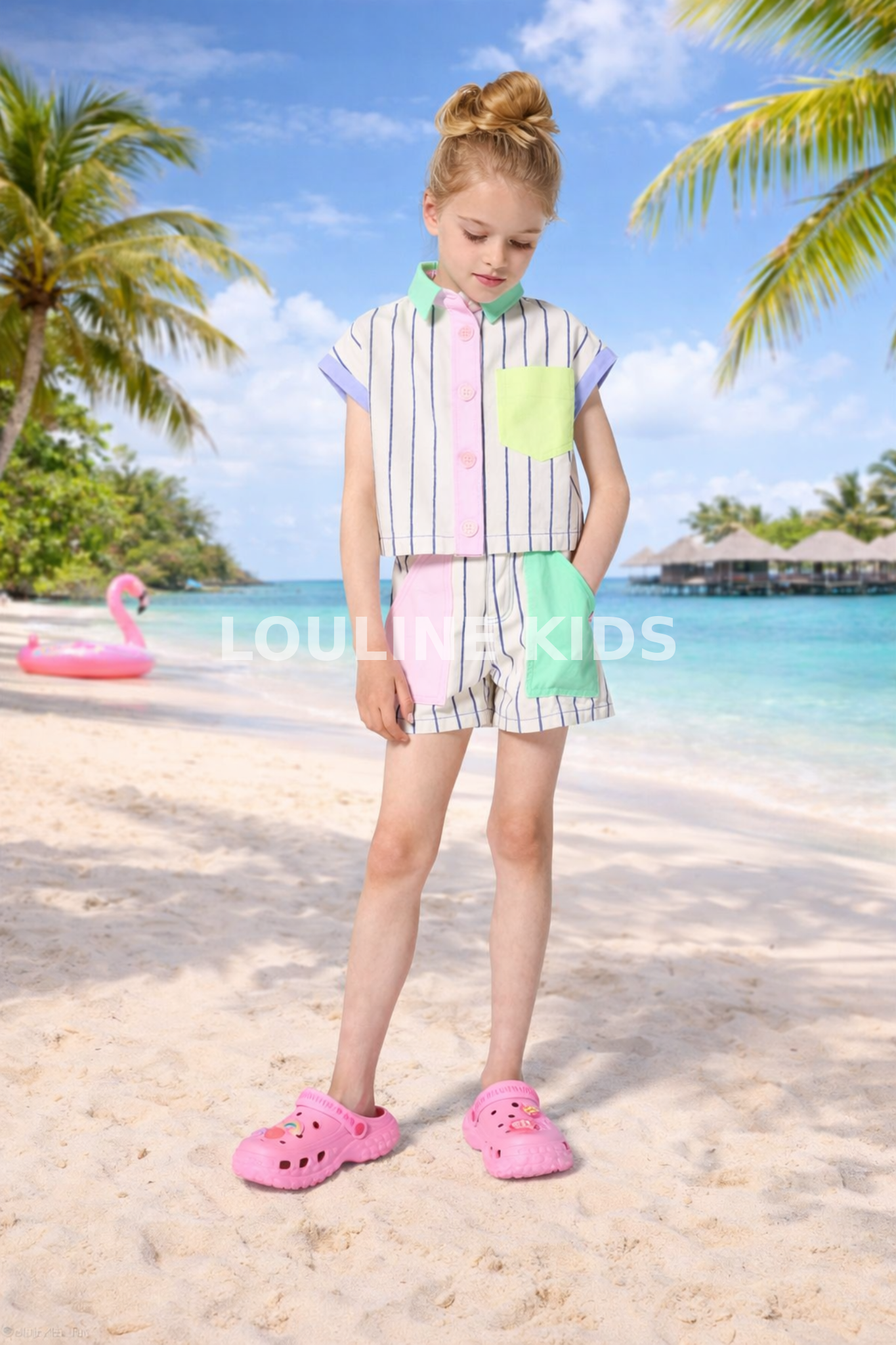 Billieblush - Gestreepte korte broek