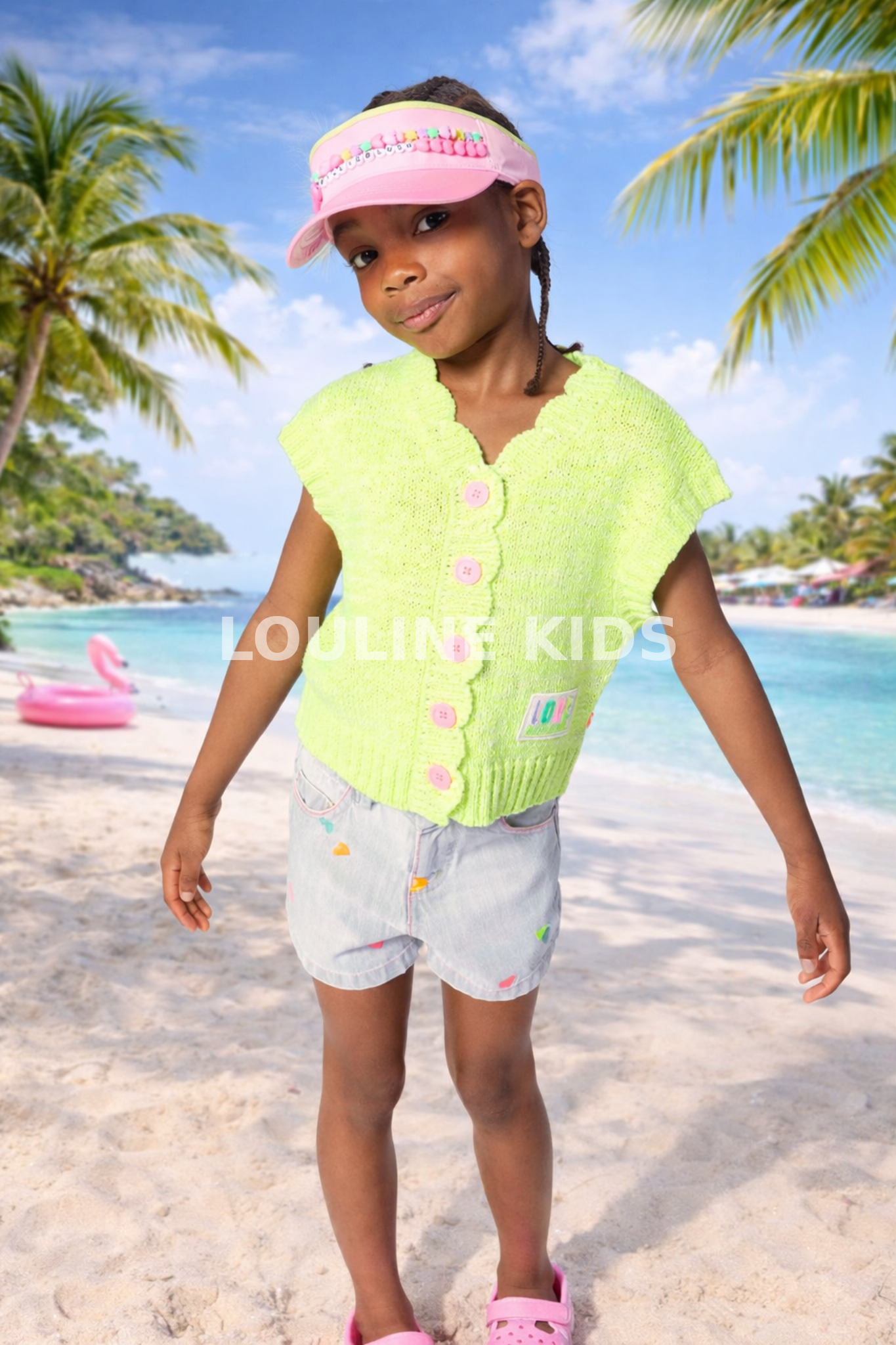 Billieblush - Gilet sans manche tricot jaune fluo