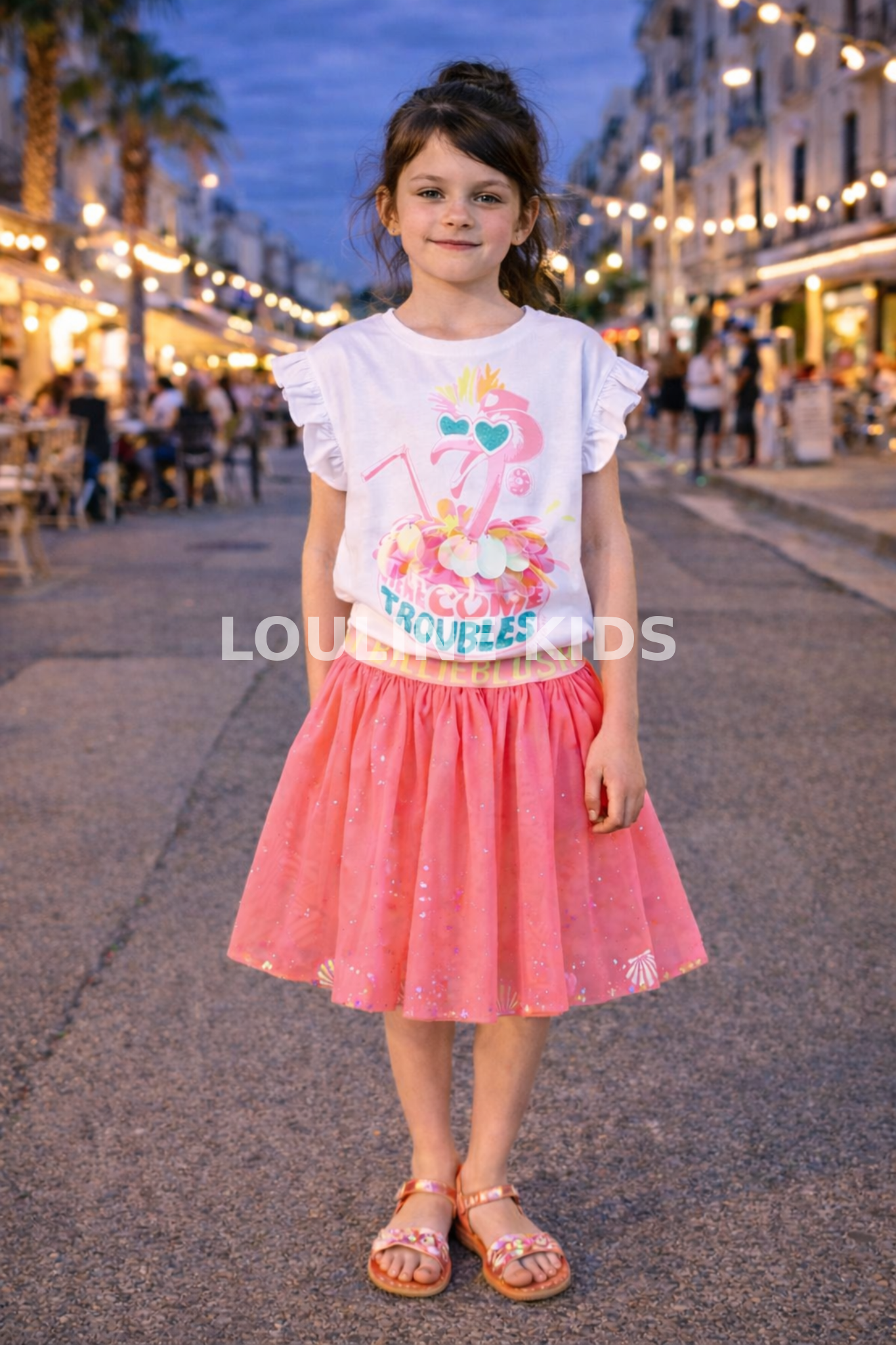 Billieblush - Camiseta blanca "Aquí vienen los problemas"