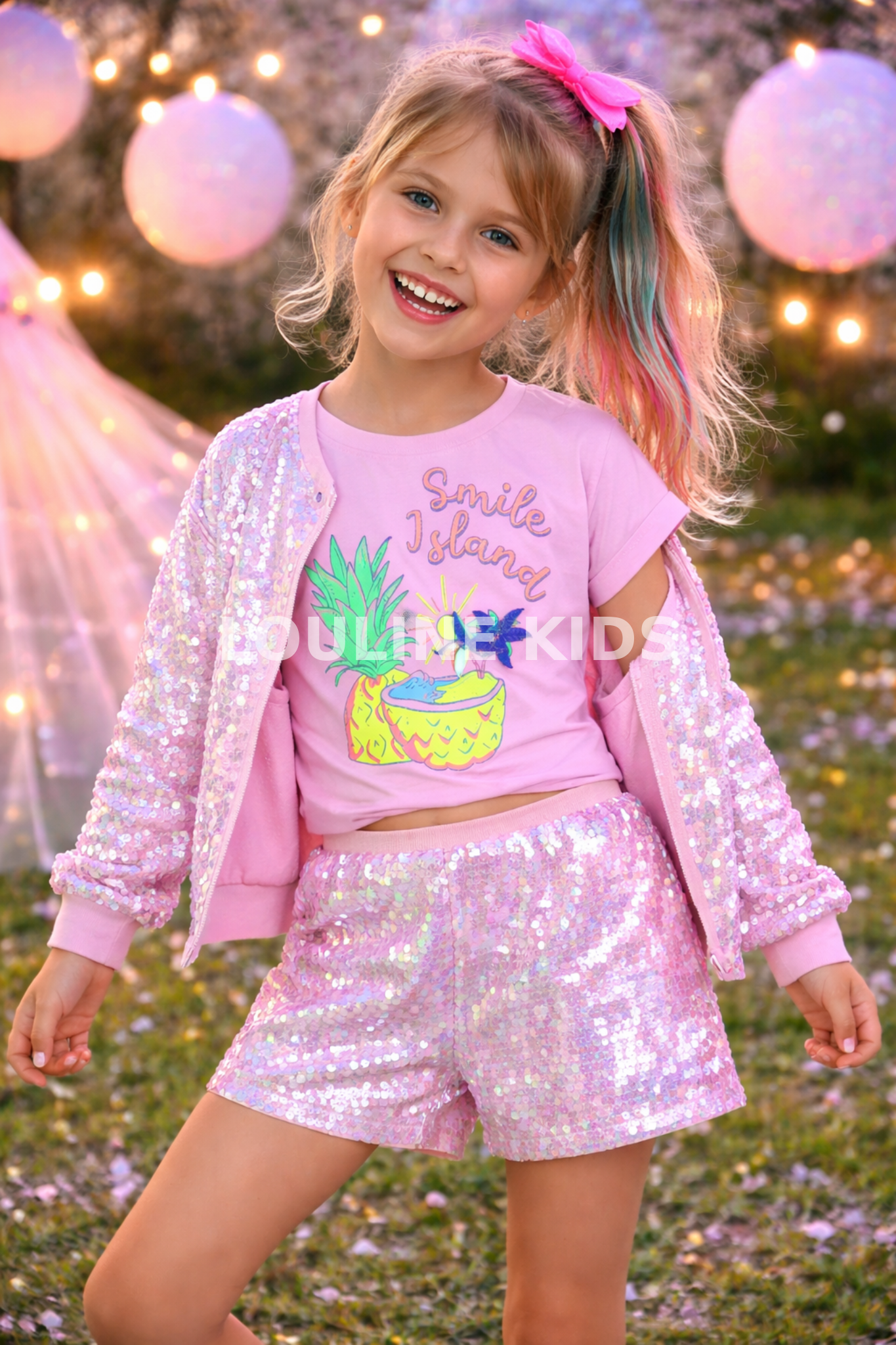 Billieblush - Bomberjack met parelmoer pailletten