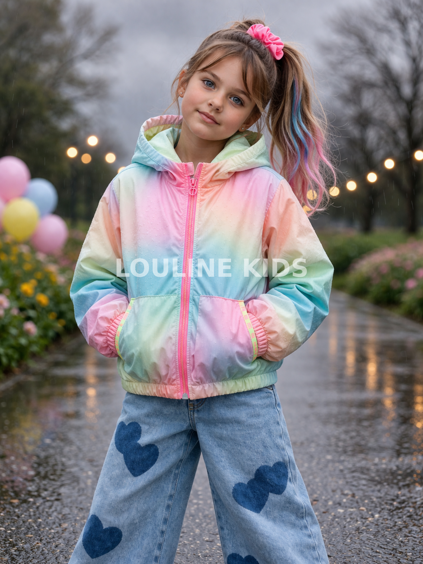 Billieblush - Veelkleurig windjack met capuchon
