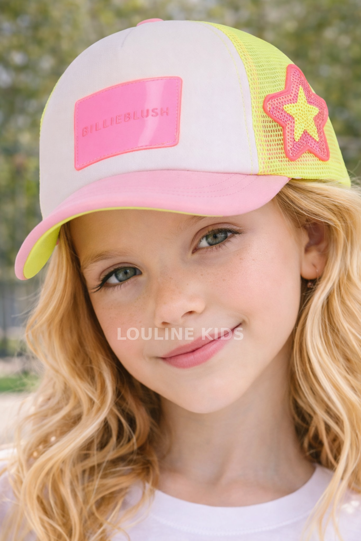 Billieblush - Casquette treillis & badge fluo