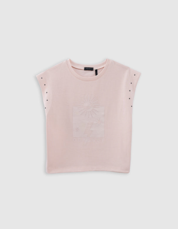 Ikks - Pulver Pink T -Shirt White Rock Odyssey