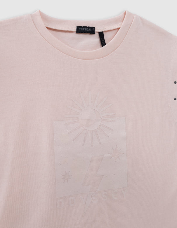 Ikks - Pulver Pink T -Shirt White Rock Odyssey
