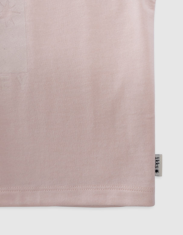 Ikks - Pulver Pink T -Shirt White Rock Odyssey
