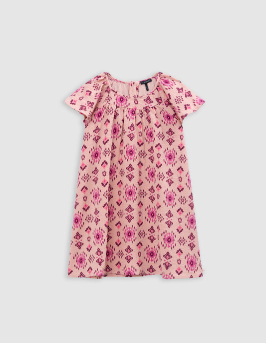 IKKS - Robe rose à imprimé New Tradition