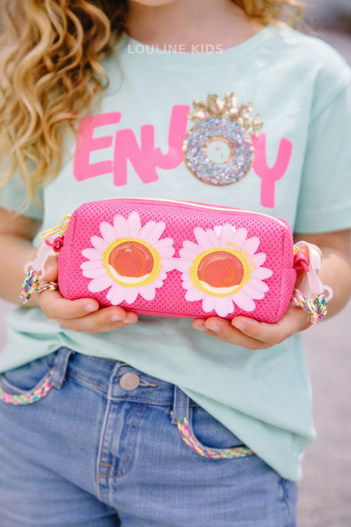 Billieblush – Federmäppchen mit neonpinken Blumenmuster