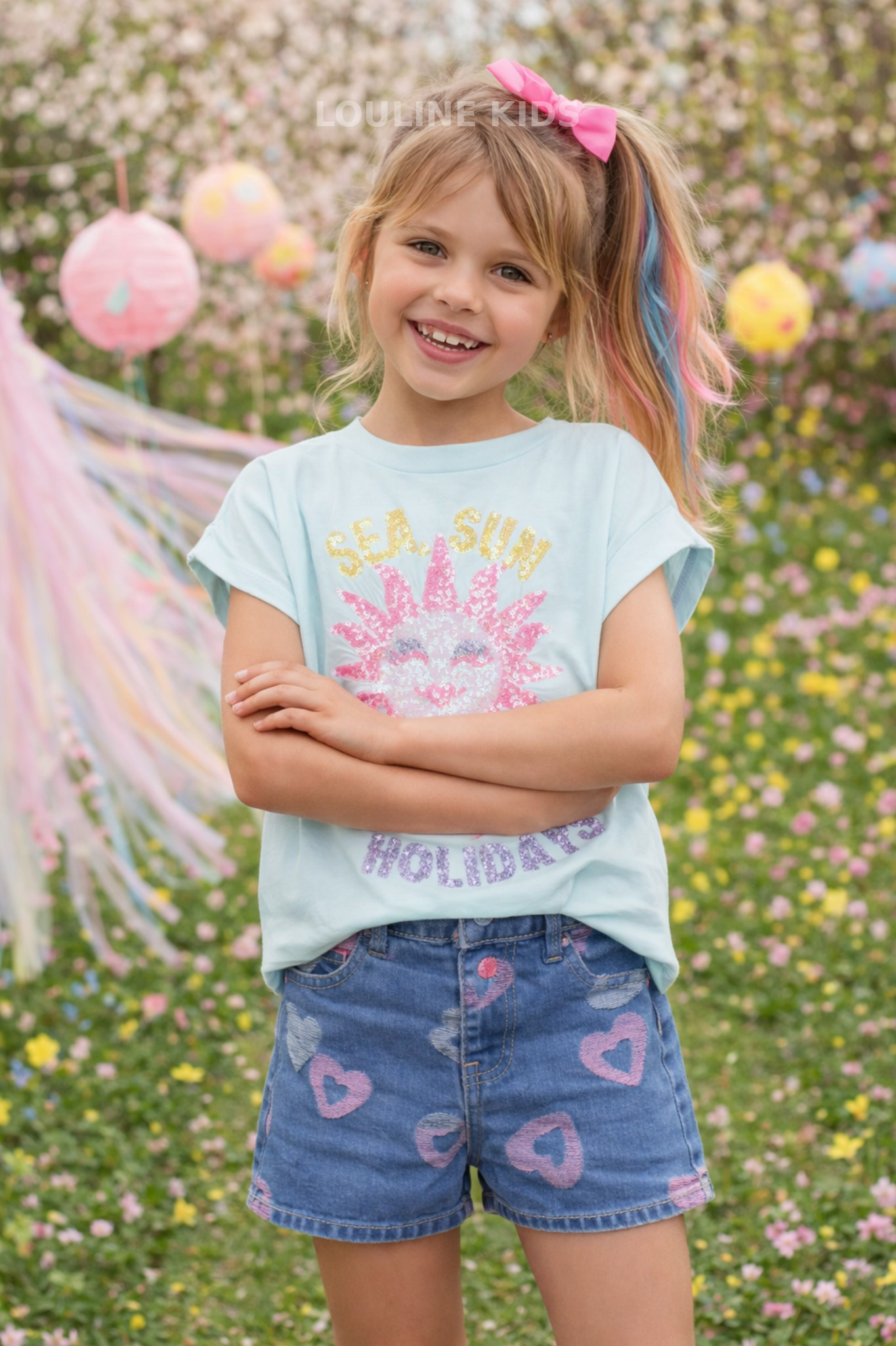 Billieblush – Pudergrünes „Holidays“-T-Shirt